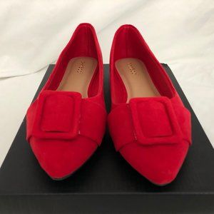 Red Pointed Loafers